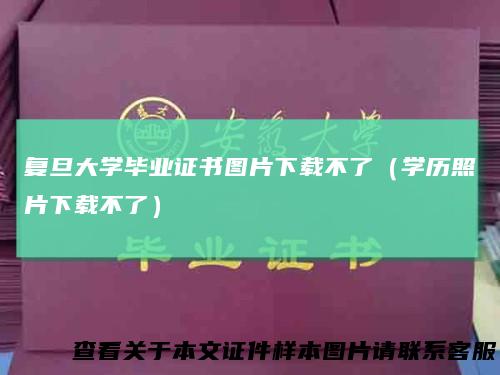 复旦大学毕业证书图片下载不了（学历照片下载不了）