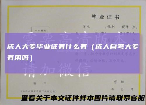 成人大专毕业证有什么有（成人自考大专有用吗）