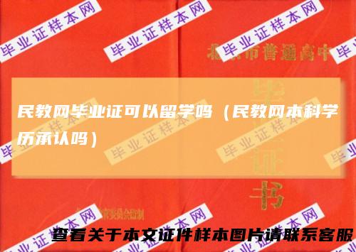民教网毕业证可以留学吗(民教网本科学历承认吗)