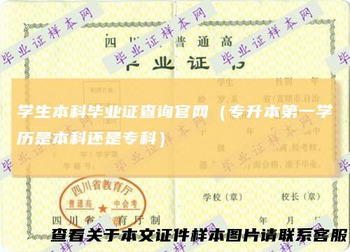 学生本科毕业证查询官网（专升本第一学历是本科还是专科）