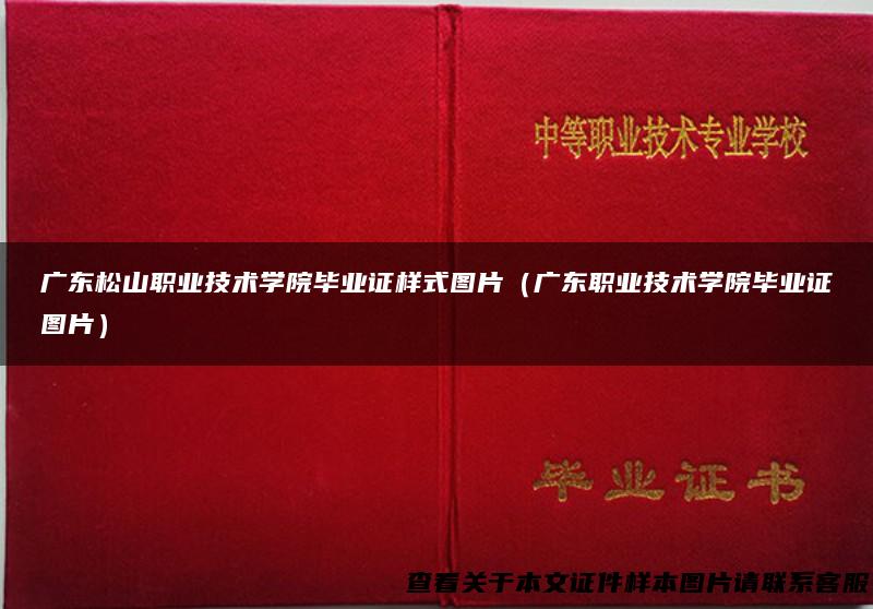广东松山职业技术学院毕业证样式图片（广东职业技术学院毕业证图片）