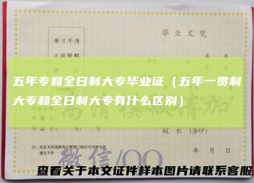 五年专和全日制大专毕业证（五年一贯制大专和全日制大专有什么区别）