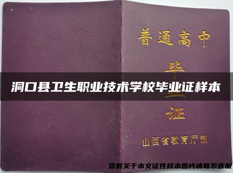 洞口县卫生职业技术学校毕业证样本