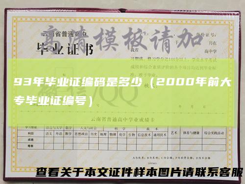 93年毕业证编码是多少(2000年前大专毕业证编号)