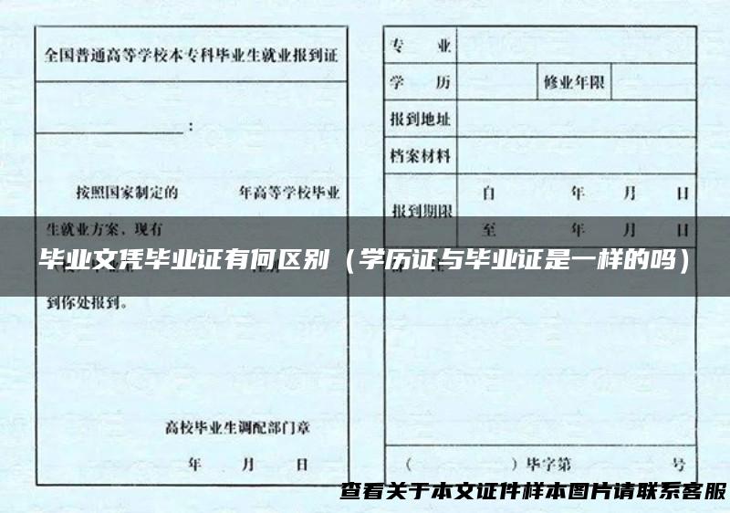 毕业文凭毕业证有何区别（学历证与毕业证是一样的吗）