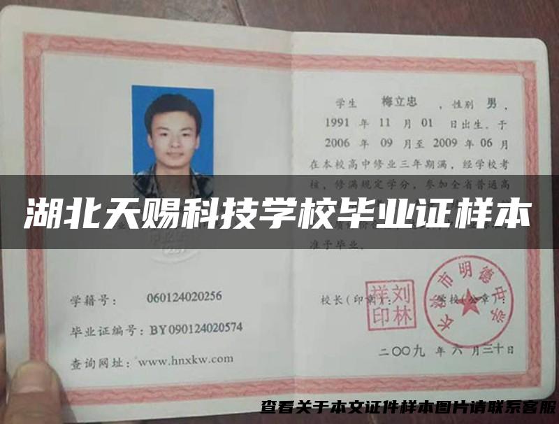 湖北天赐科技学校毕业证样本