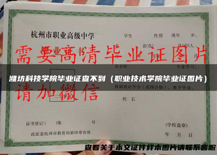 潍坊科技学院毕业证查不到（职业技术学院毕业证图片）
