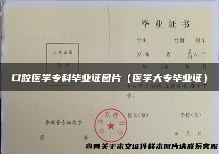 口腔医学专科毕业证图片（医学大专毕业证）