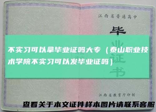 不实习可以拿毕业证吗大专（泰山职业技术学院不实习可以发毕业证吗）