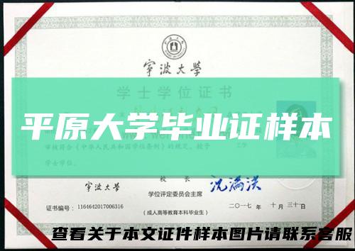 平原大学毕业证样本