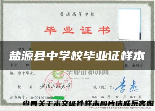 盐源县中学校毕业证样本
