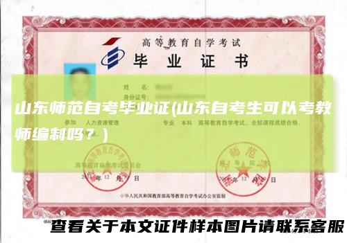 山东师范自考毕业证(山东自考生可以考教师编制吗？)