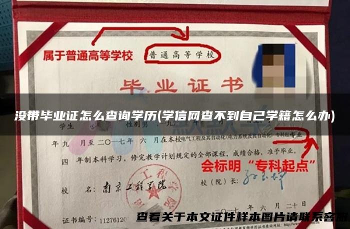 没带毕业证怎么查询学历(学信网查不到自己学籍怎么办)