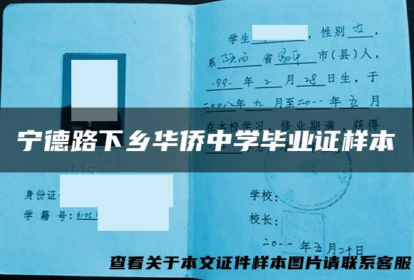 宁德路下乡华侨中学毕业证样本