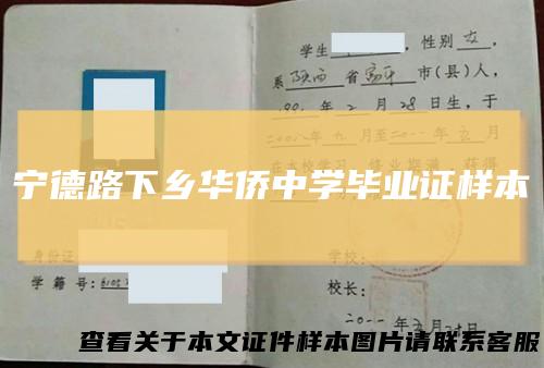 宁德路下乡华侨中学毕业证样本