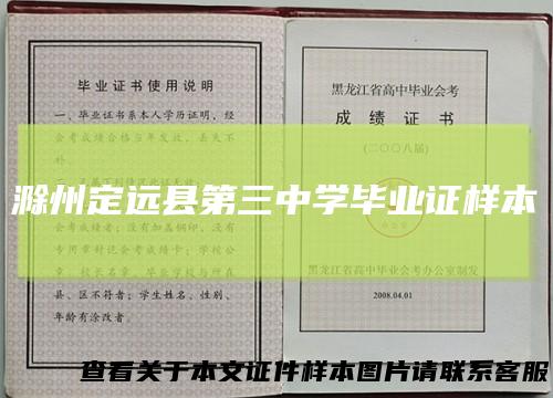 滁州定远县第三中学毕业证样本