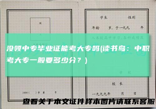 没领中专毕业证能考大专吗(读书鸟：中职考大专一般要多少分？)