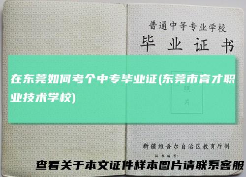 在东莞如何考个中专毕业证(东莞市育才职业技术学校)