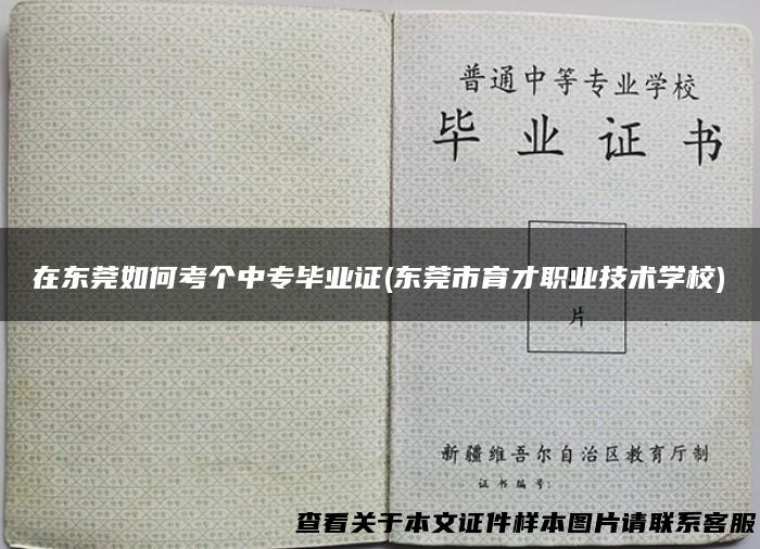 在东莞如何考个中专毕业证(东莞市育才职业技术学校)