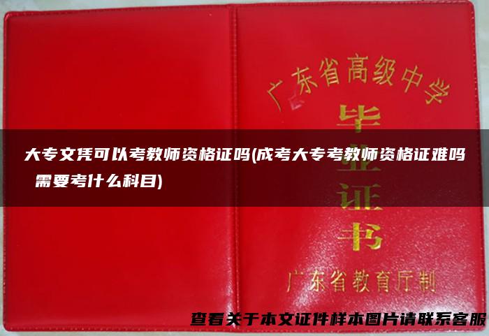 大专文凭可以考教师资格证吗(成考大专考教师资格证难吗 需要考什么科目)