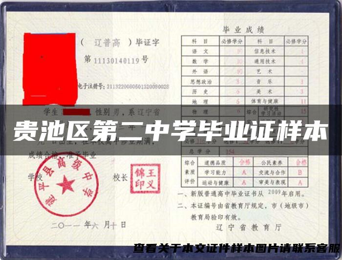 贵池区第二中学毕业证样本
