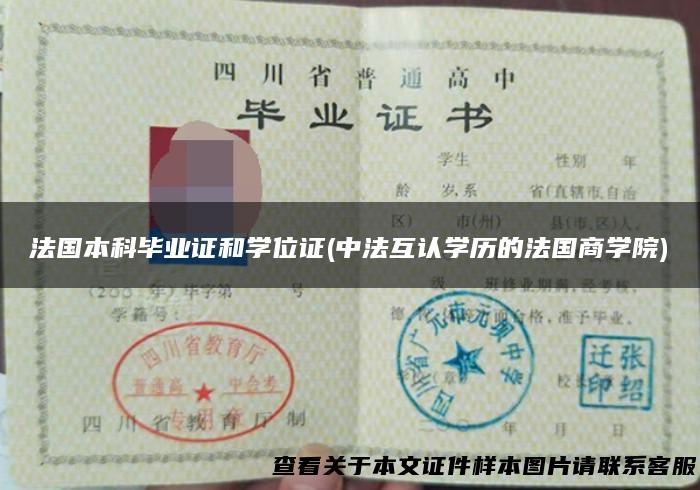 法国本科毕业证和学位证(中法互认学历的法国商学院)