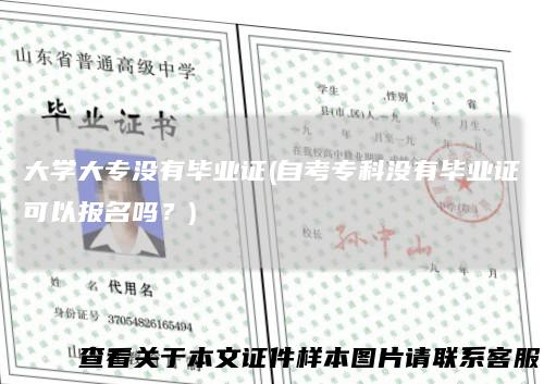 大学大专没有毕业证(自考专科没有毕业证可以报名吗？)