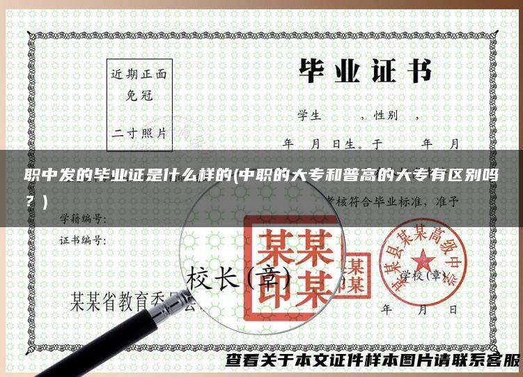 职中发的毕业证是什么样的(中职的大专和普高的大专有区别吗？)
