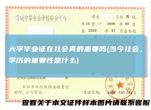 大学毕业证在社会真的重要吗(当今社会，学历的重要性是什么)
