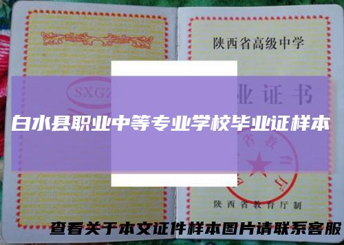 白水县职业中等专业学校毕业证样本