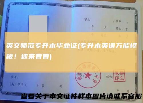 英文师范专升本毕业证(专升本英语万能模板！速来看看)