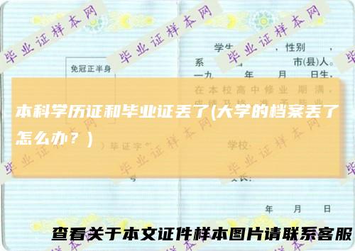本科学历证和毕业证丢了(大学的档案丢了怎么办？)