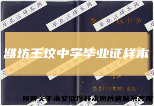 潍坊王坟中学毕业证样本