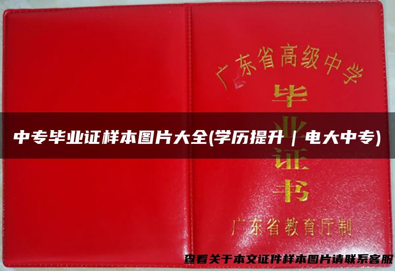 中专毕业证样本图片大全(学历提升｜电大中专)