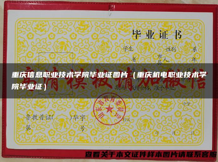 重庆信息职业技术学院毕业证图片（重庆机电职业技术学院毕业证）