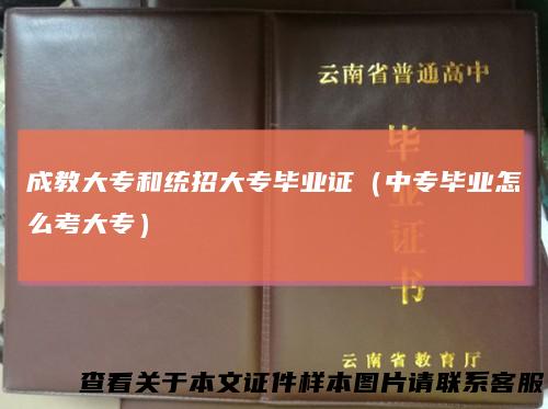 成教大专和统招大专毕业证（中专毕业怎么考大专）