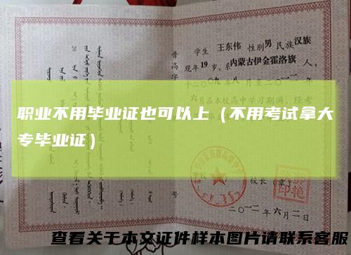 职业不用毕业证也可以上（不用考试拿大专毕业证）