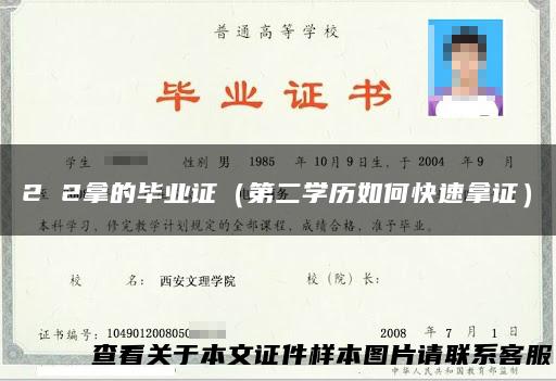 2 2拿的毕业证（第二学历如何快速拿证）