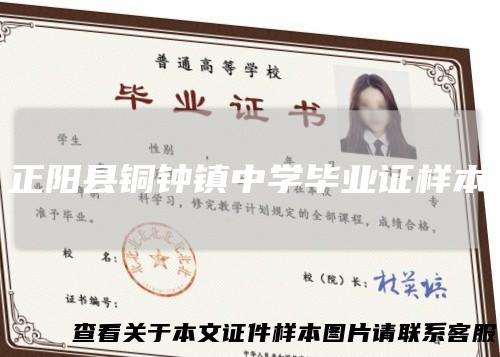 正阳县铜钟镇中学毕业证样本