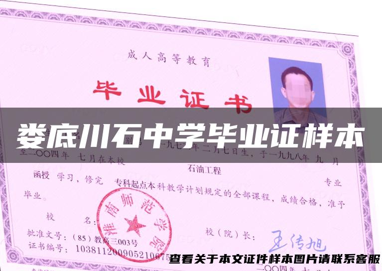 娄底川石中学毕业证样本