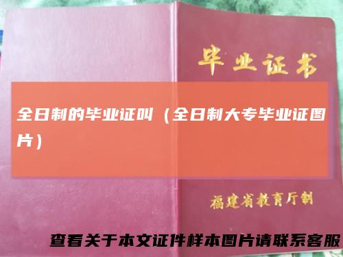 全日制的毕业证叫（全日制大专毕业证图片）