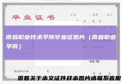 南昌职业技术学院毕业证图片（南昌职业学院）