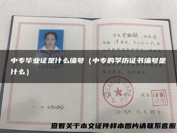 中专毕业证是什么编号（中专的学历证书编号是什么）