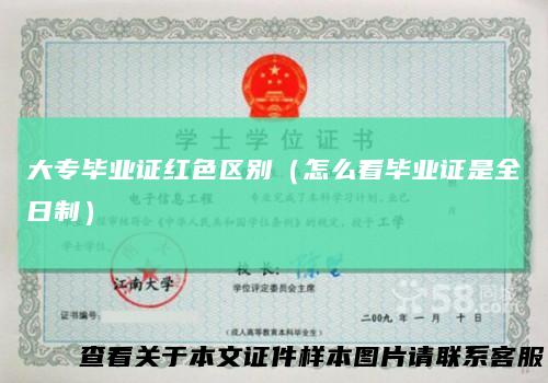 大专毕业证红色区别（怎么看毕业证是全日制）