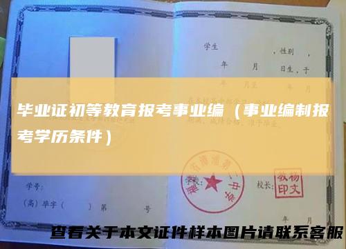 毕业证初等教育报考事业编（事业编制报考学历条件）
