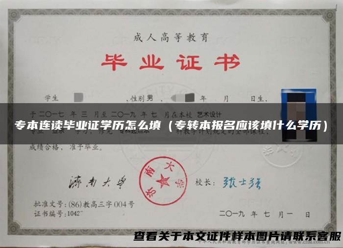 专本连读毕业证学历怎么填（专转本报名应该填什么学历）