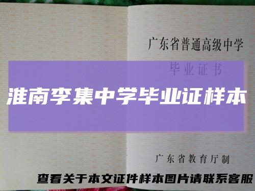 淮南李集中学毕业证样本