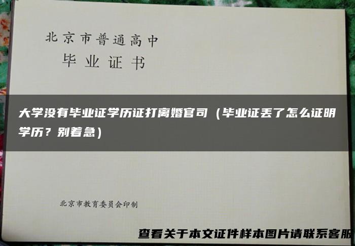 大学没有毕业证学历证打离婚官司（毕业证丢了怎么证明学历？别着急）