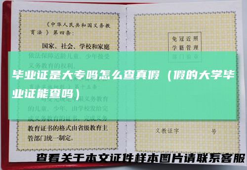 毕业证是大专吗怎么查真假（假的大学毕业证能查吗）