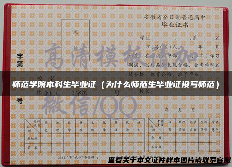 师范学院本科生毕业证（为什么师范生毕业证没写师范）